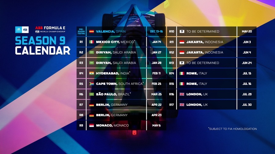 formula e calendario stagione 9